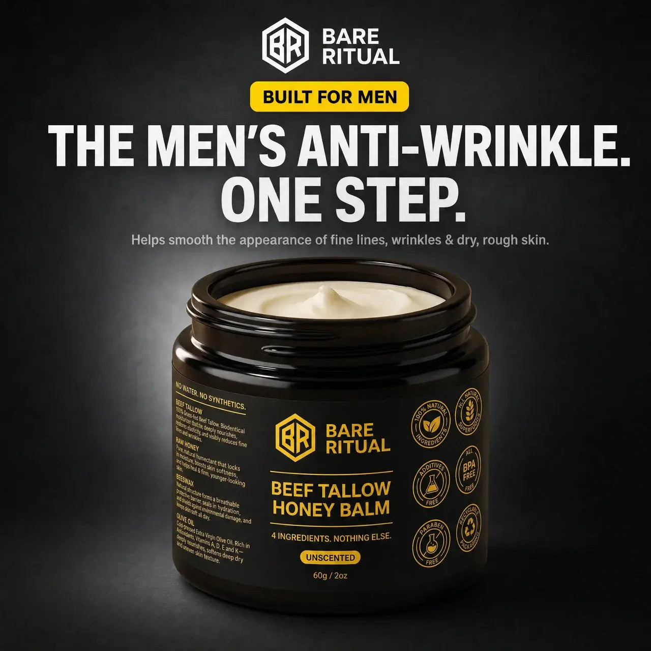 Beef Tallow Honey Balm for Men